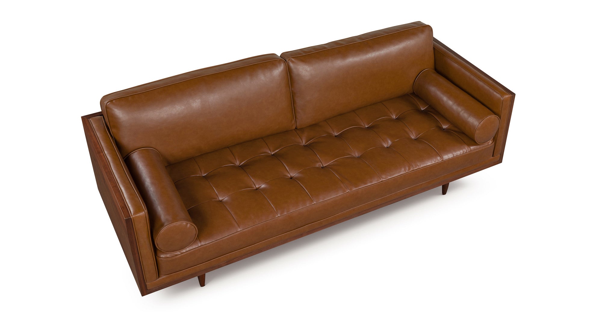 Woodrow Skandi 87" Leather Sofa - 2 Seater - Vegan Saddle