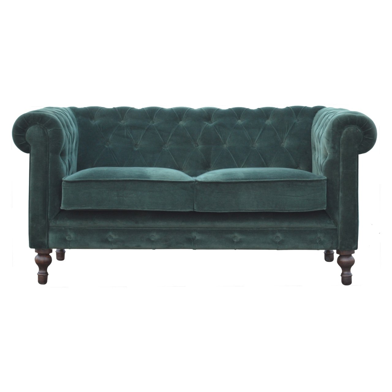 Dark Green Velvet Chesterfield