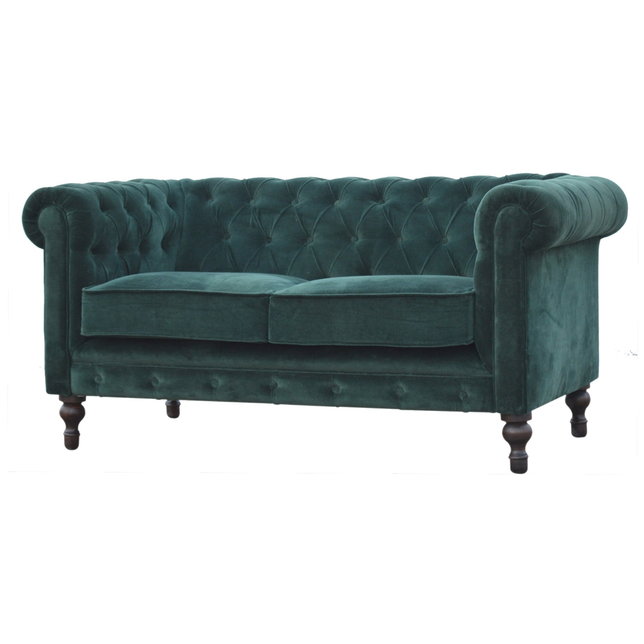 Dark Green Velvet Chesterfield