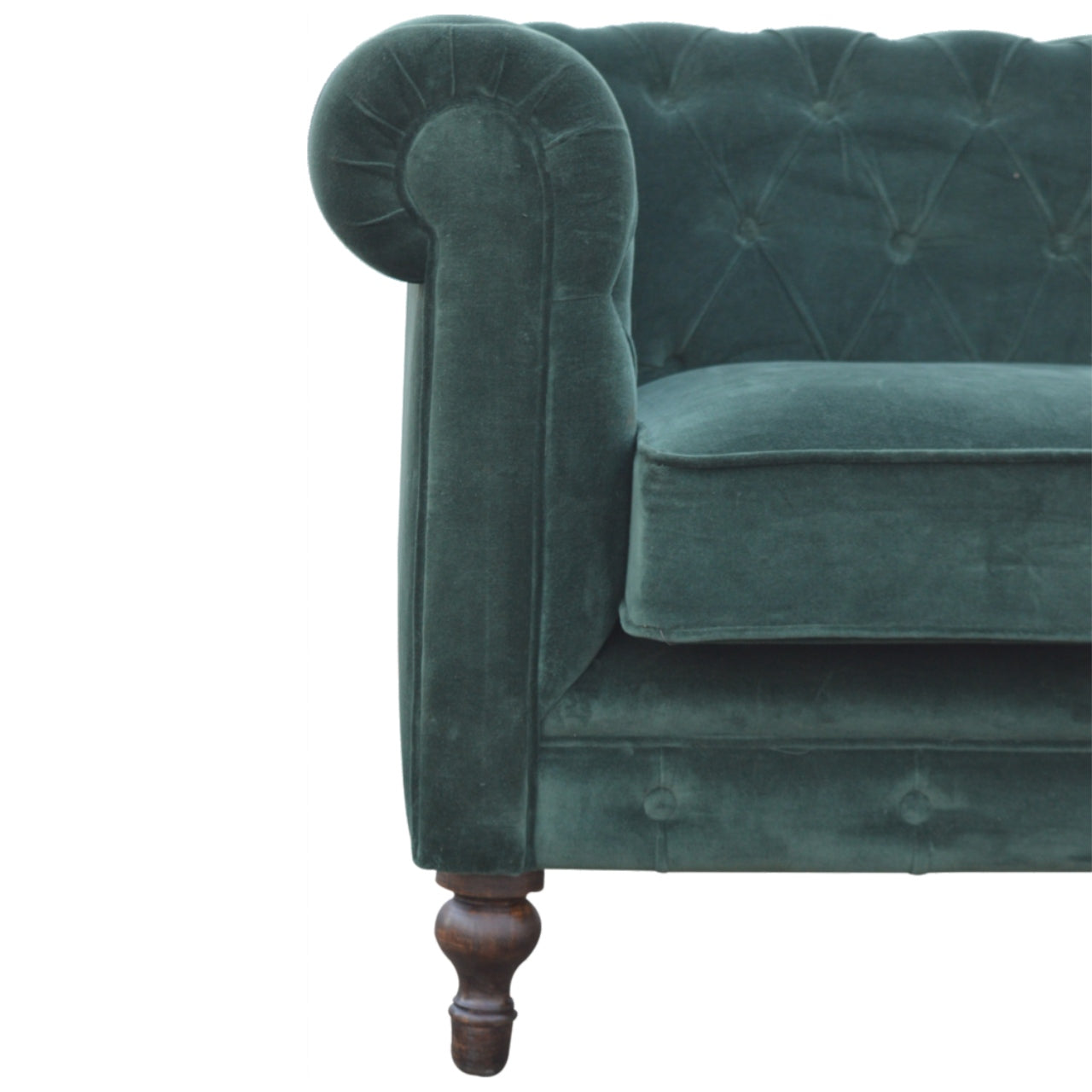 Dark Green Velvet Chesterfield