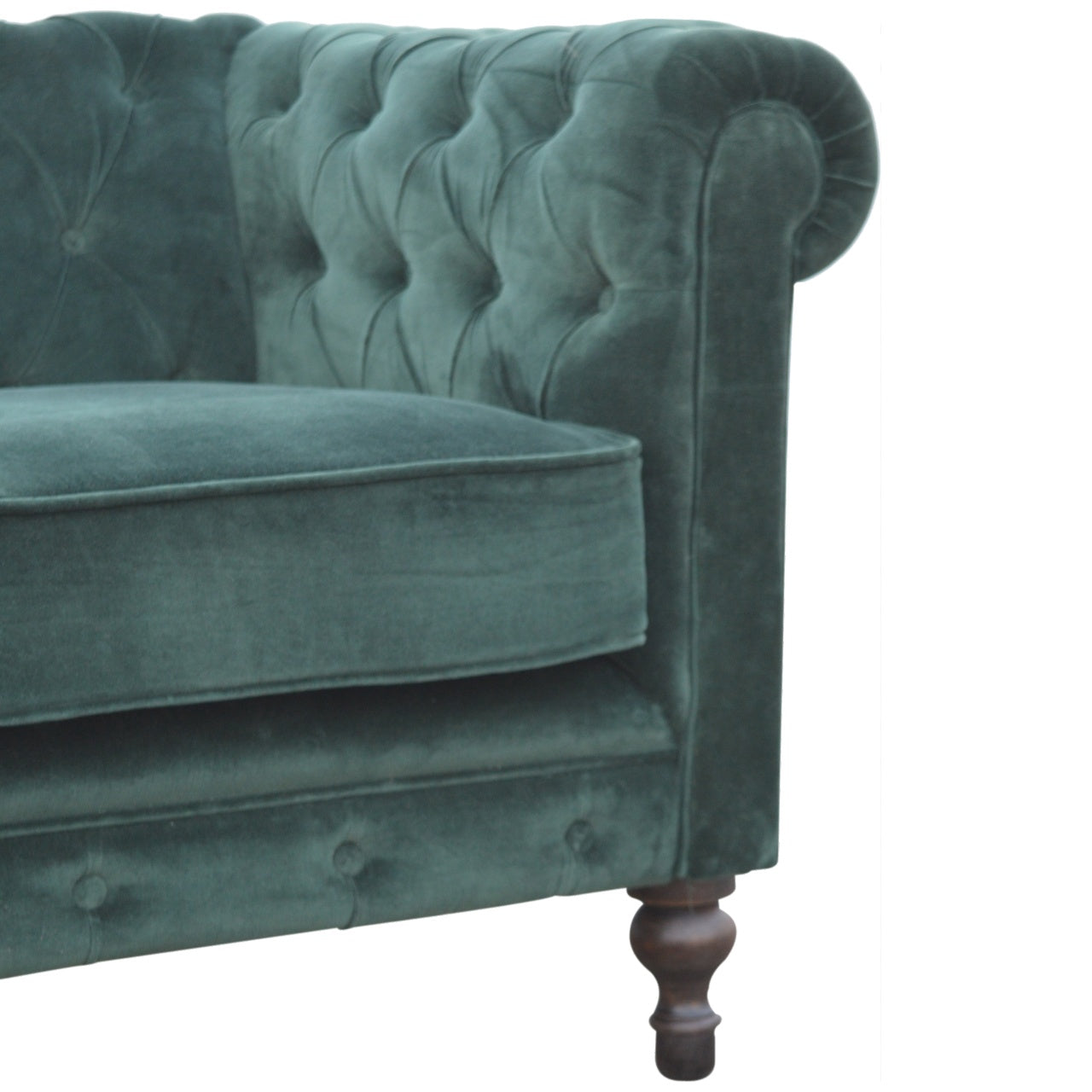 Dark Green Velvet Chesterfield