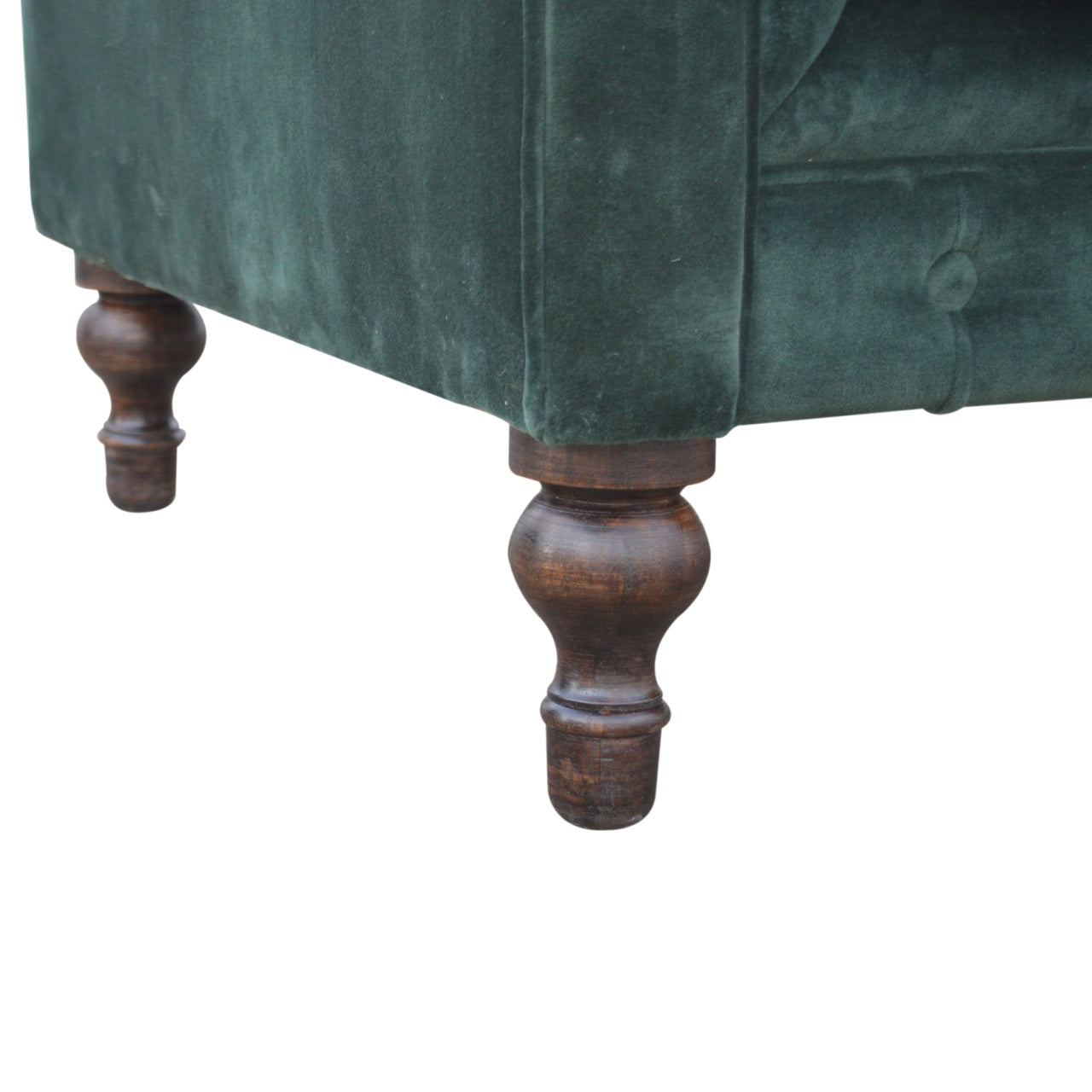 Dark Green Velvet Chesterfield