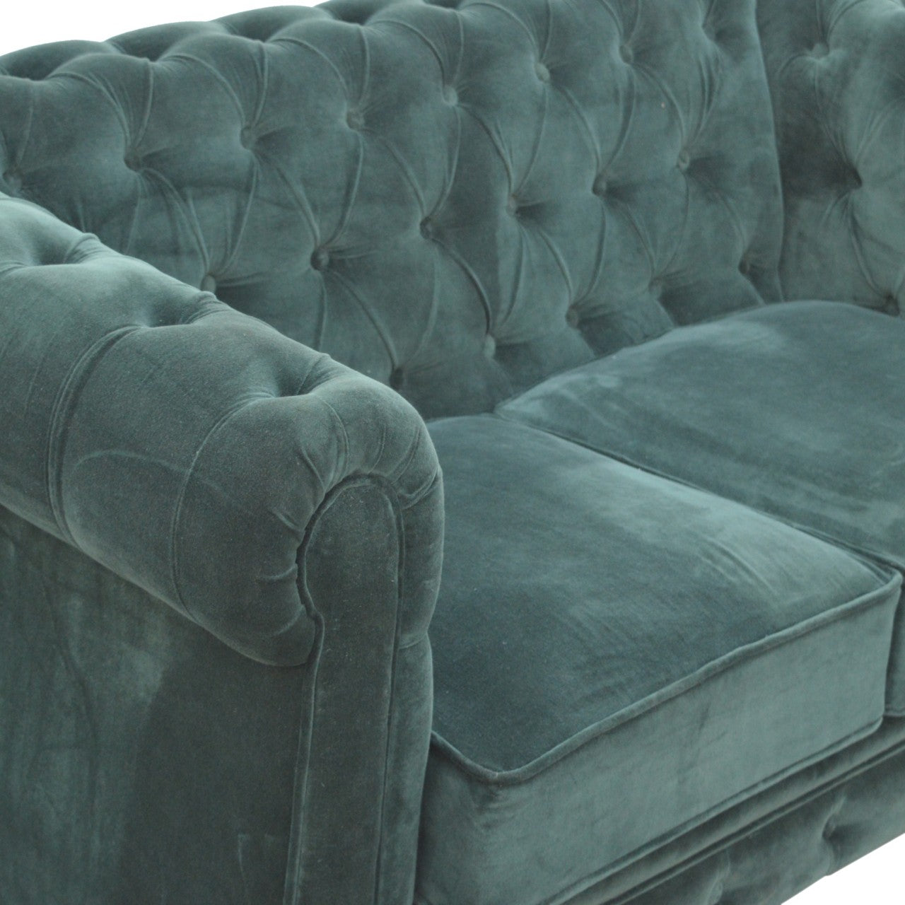 Dark Green Velvet Chesterfield