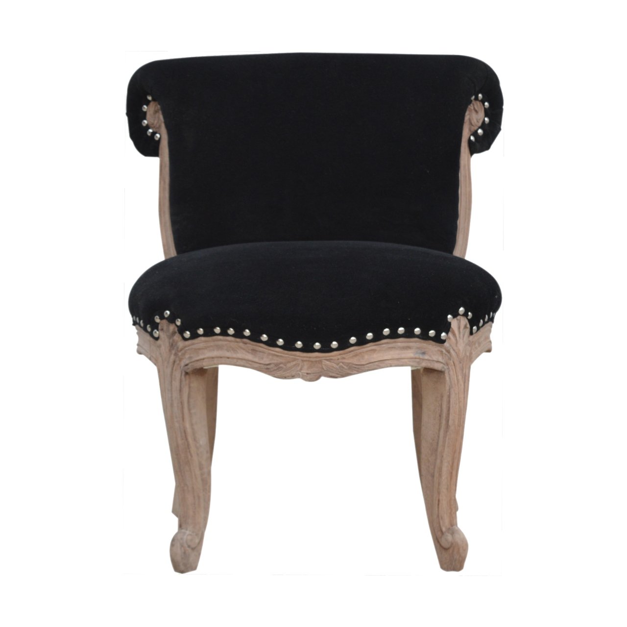 Black Velvet Studded Chair