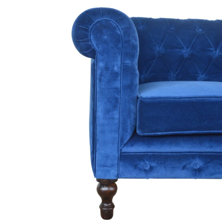 Royal Blue Velvet Chesterfield Sofa