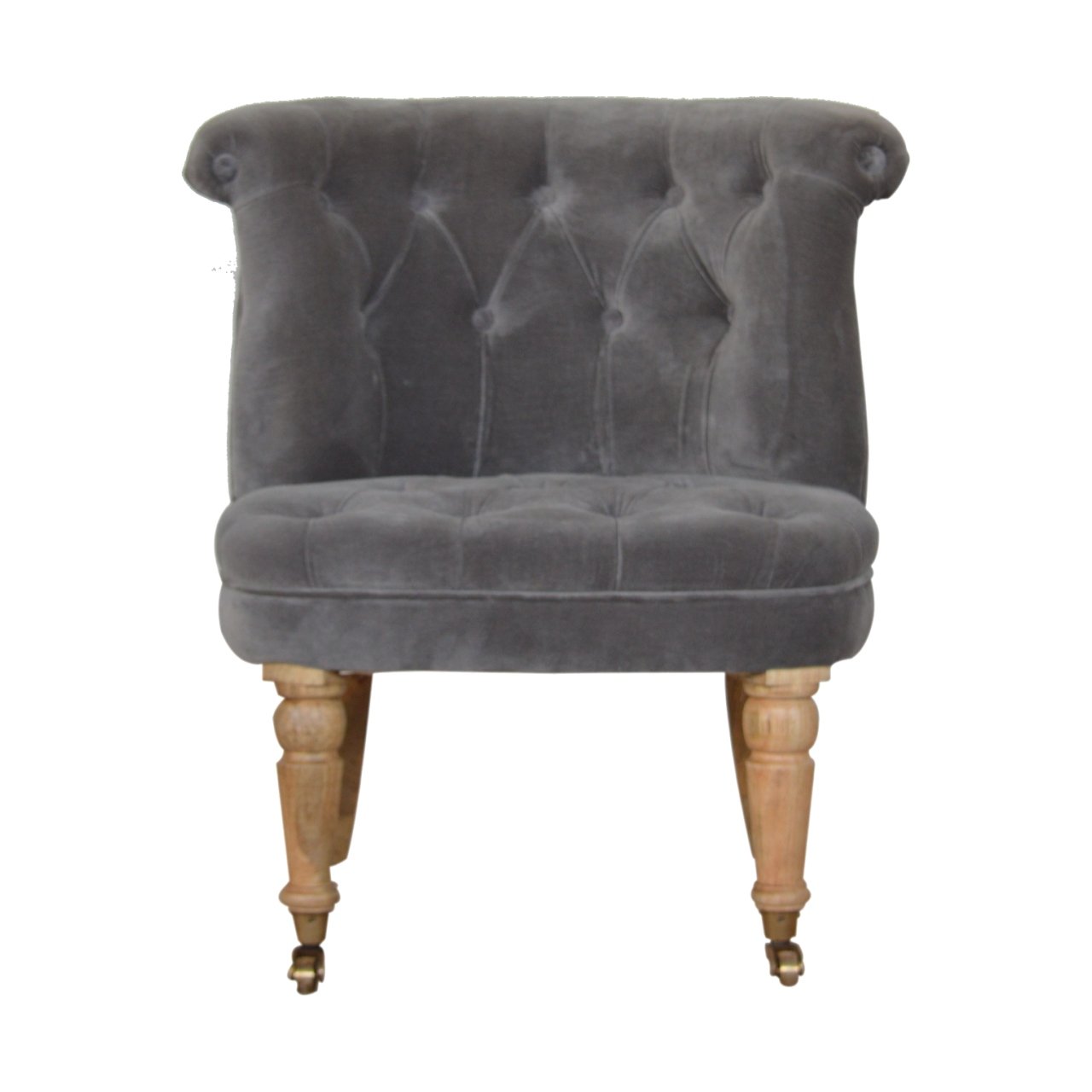 Grey Velvet Accent Chair